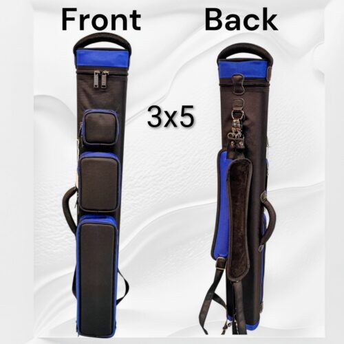 Black/Blue 3x5 Pool Cue Backpack Case