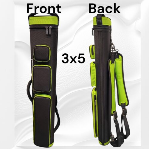 Black/Lime 3x5 Pool Cue Backpack Case