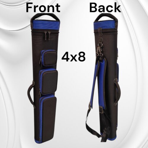 Black/Blue 4x8 Pool Cue Backpack Case