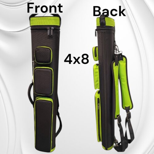 Black/Lime 4x8 Pool Cue Backpack Case