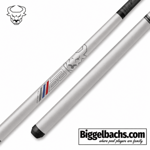 Bull Carbon White Wrapless Break Cue with Carbon Fiber Shaft