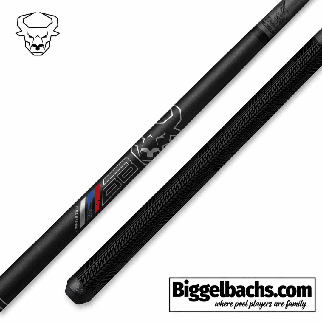 Bull Carbon Gun Metal Gray Break Cue with Sport Grip