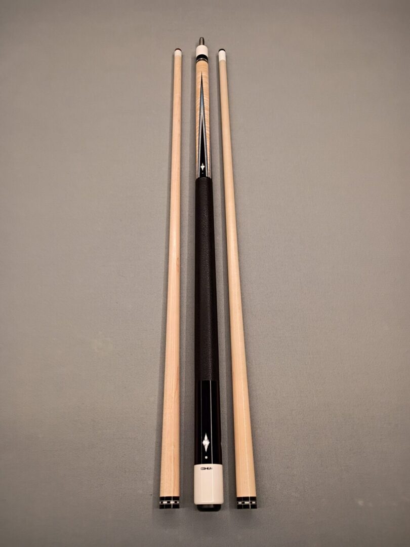 Cohen Custom Pool Cue – Baby Blue Veneers | Ebony & Curly Maple - Image 12