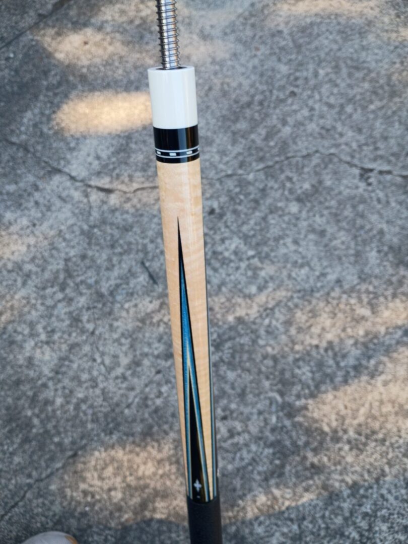Cohen Custom Pool Cue – Baby Blue Veneers | Ebony & Curly Maple - Image 10