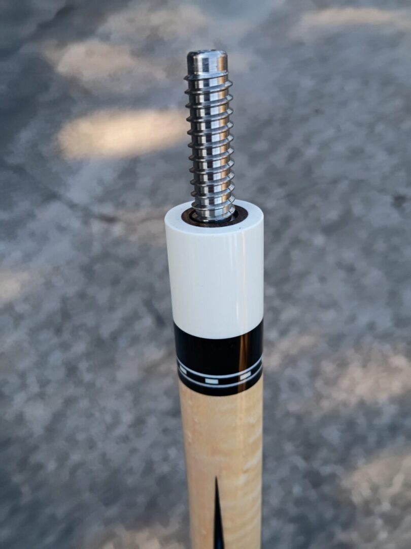 Cohen Custom Pool Cue – Baby Blue Veneers | Ebony & Curly Maple - Image 8