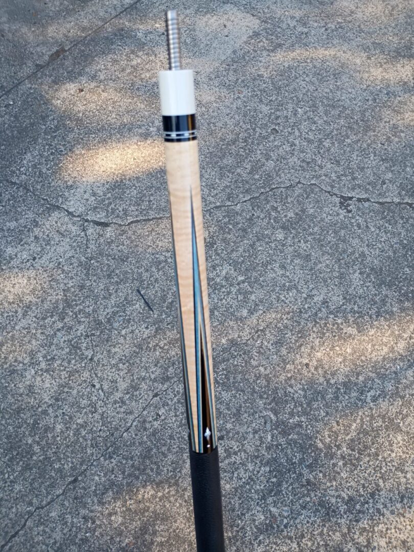 Cohen Custom Pool Cue – Baby Blue Veneers | Ebony & Curly Maple - Image 5