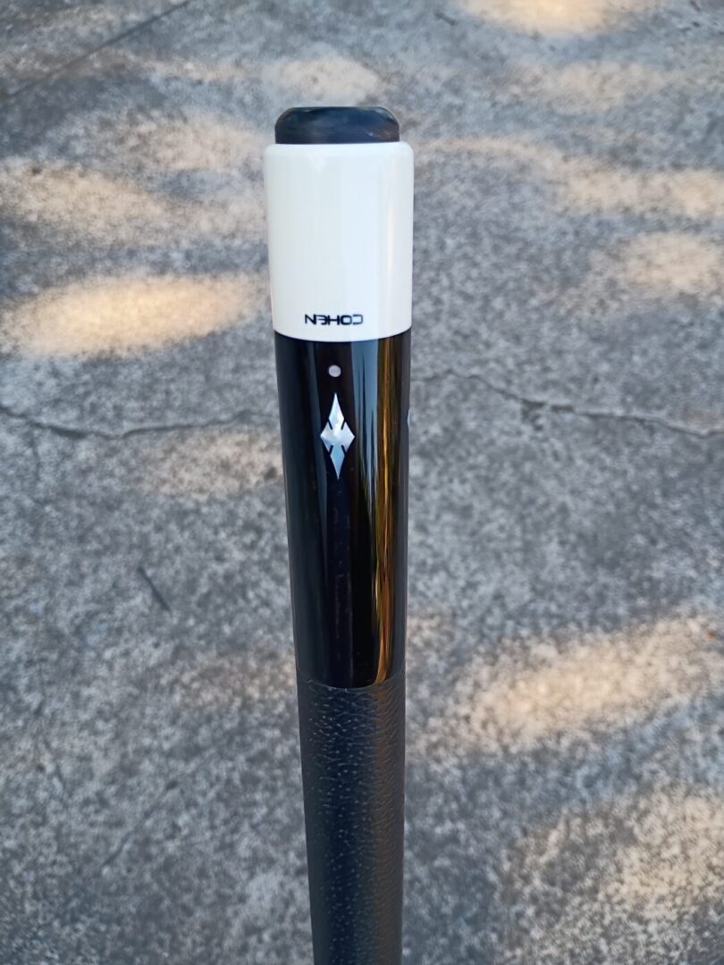 Cohen Custom Pool Cue – Baby Blue Veneers | Ebony & Curly Maple - Image 3