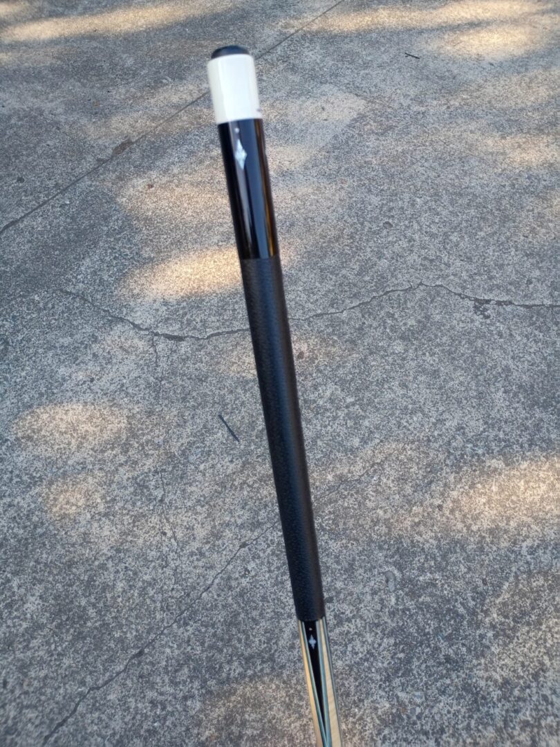 Cohen Custom Pool Cue – Baby Blue Veneers | Ebony & Curly Maple - Image 2