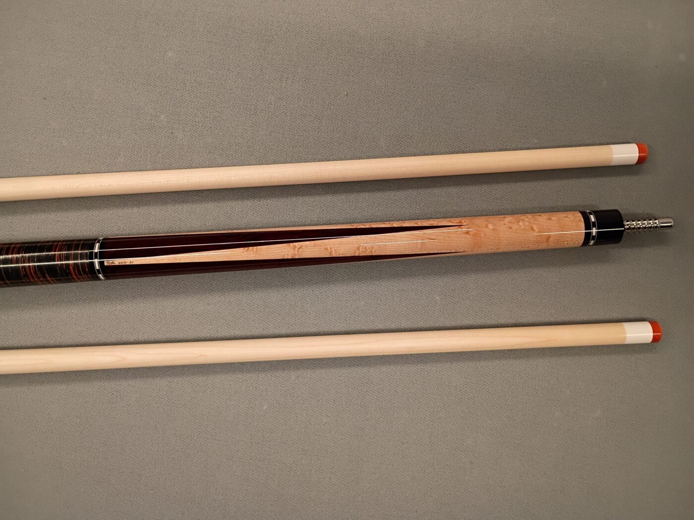 Nitti Custom Pool Cue – Four-Point Maple, Stacked Leather Wrap - Image 15