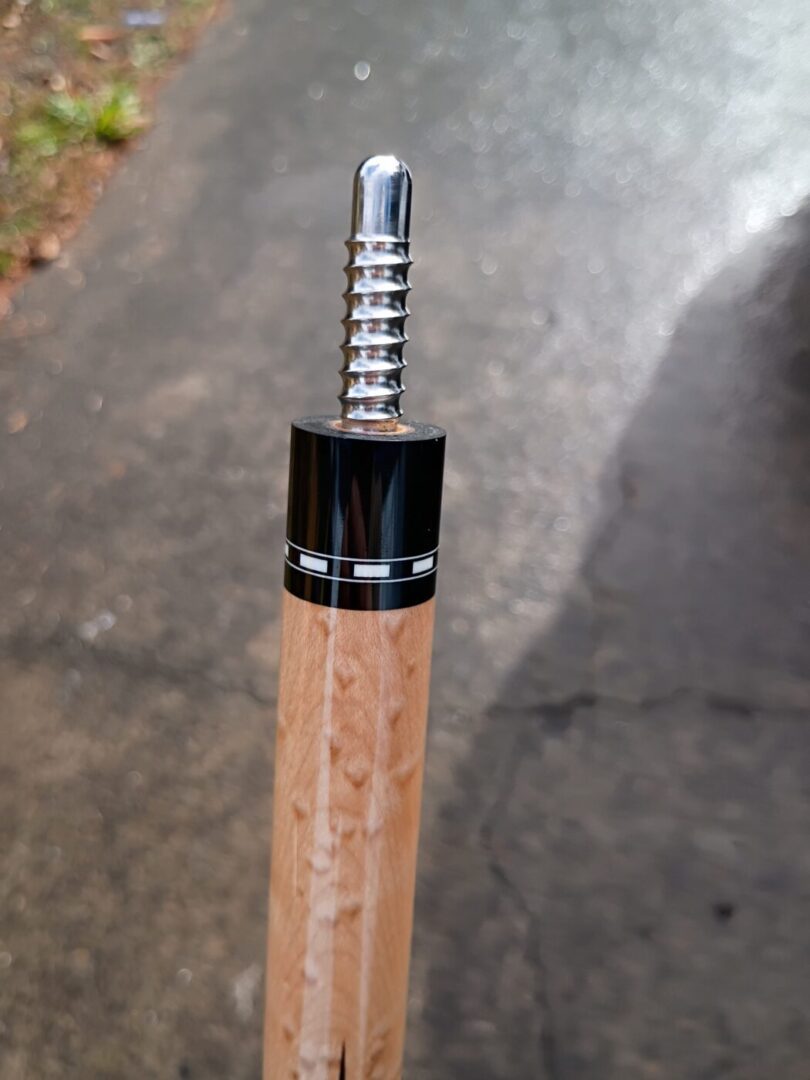 Nitti Custom Pool Cue – Four-Point Maple, Stacked Leather Wrap - Image 9