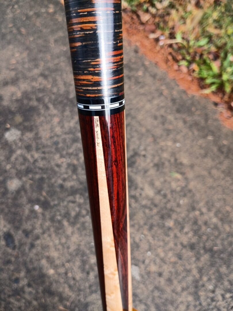 Nitti Custom Pool Cue – Four-Point Maple, Stacked Leather Wrap - Image 3