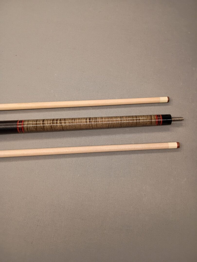 Lambros Merry Widow Pool Cue – Stained Curly Maple & Leather Wrap - Image 13