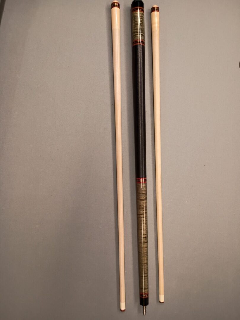 Lambros Merry Widow Pool Cue – Stained Curly Maple & Leather Wrap - Image 12