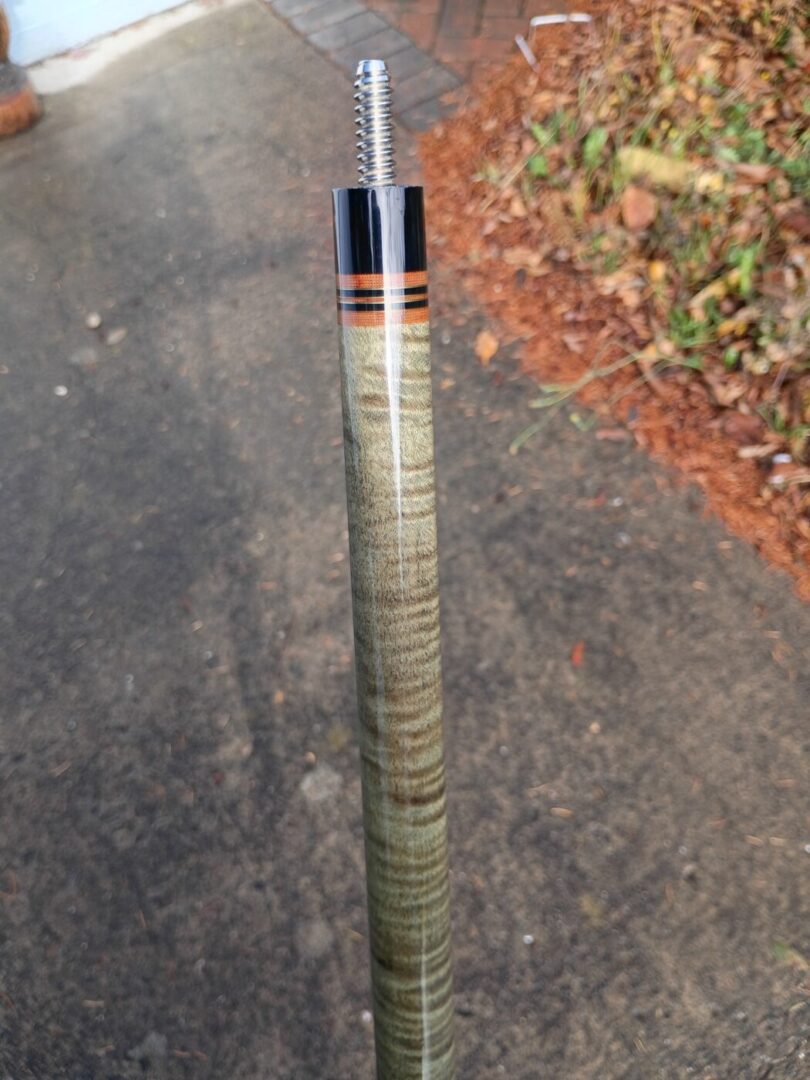 Lambros Merry Widow Pool Cue – Stained Curly Maple & Leather Wrap - Image 10