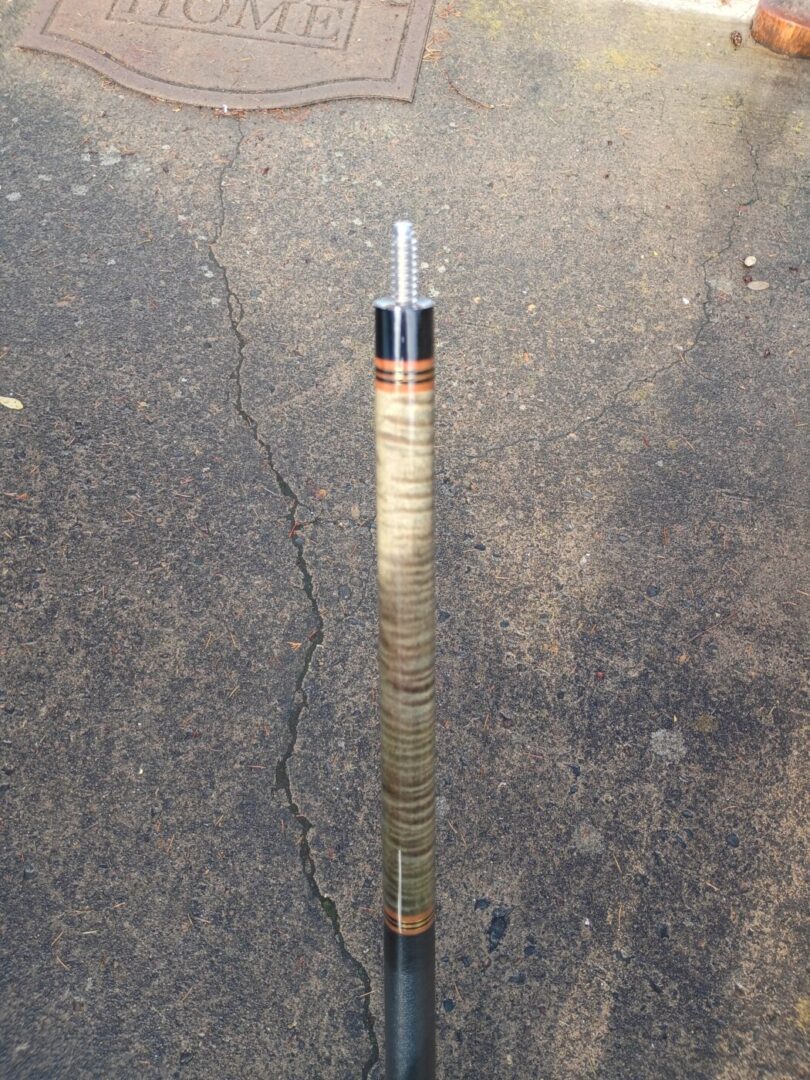 Lambros Merry Widow Pool Cue – Stained Curly Maple & Leather Wrap - Image 9