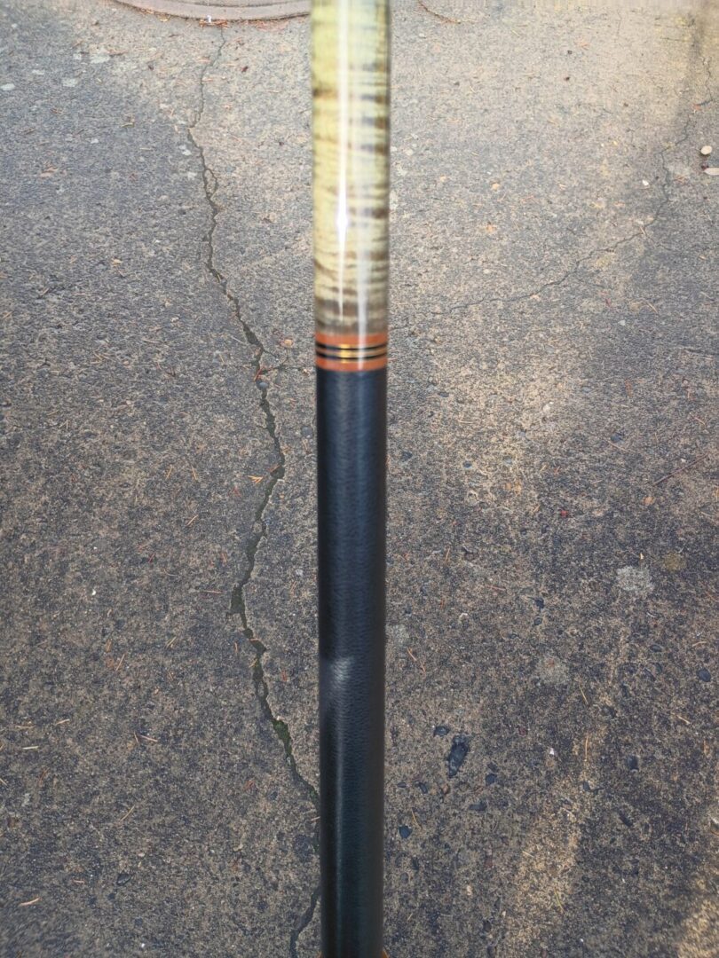 Lambros Merry Widow Pool Cue – Stained Curly Maple & Leather Wrap - Image 8