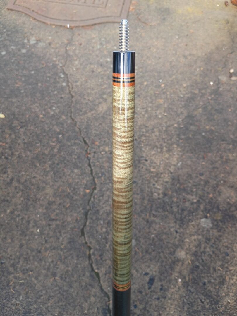 Lambros Merry Widow Pool Cue – Stained Curly Maple & Leather Wrap - Image 7