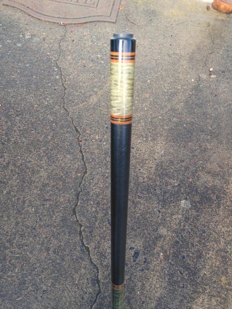 Lambros Merry Widow Pool Cue – Stained Curly Maple & Leather Wrap - Image 6