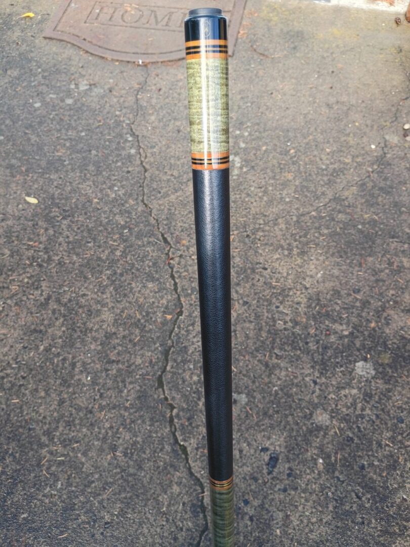 Lambros Merry Widow Pool Cue – Stained Curly Maple & Leather Wrap - Image 3