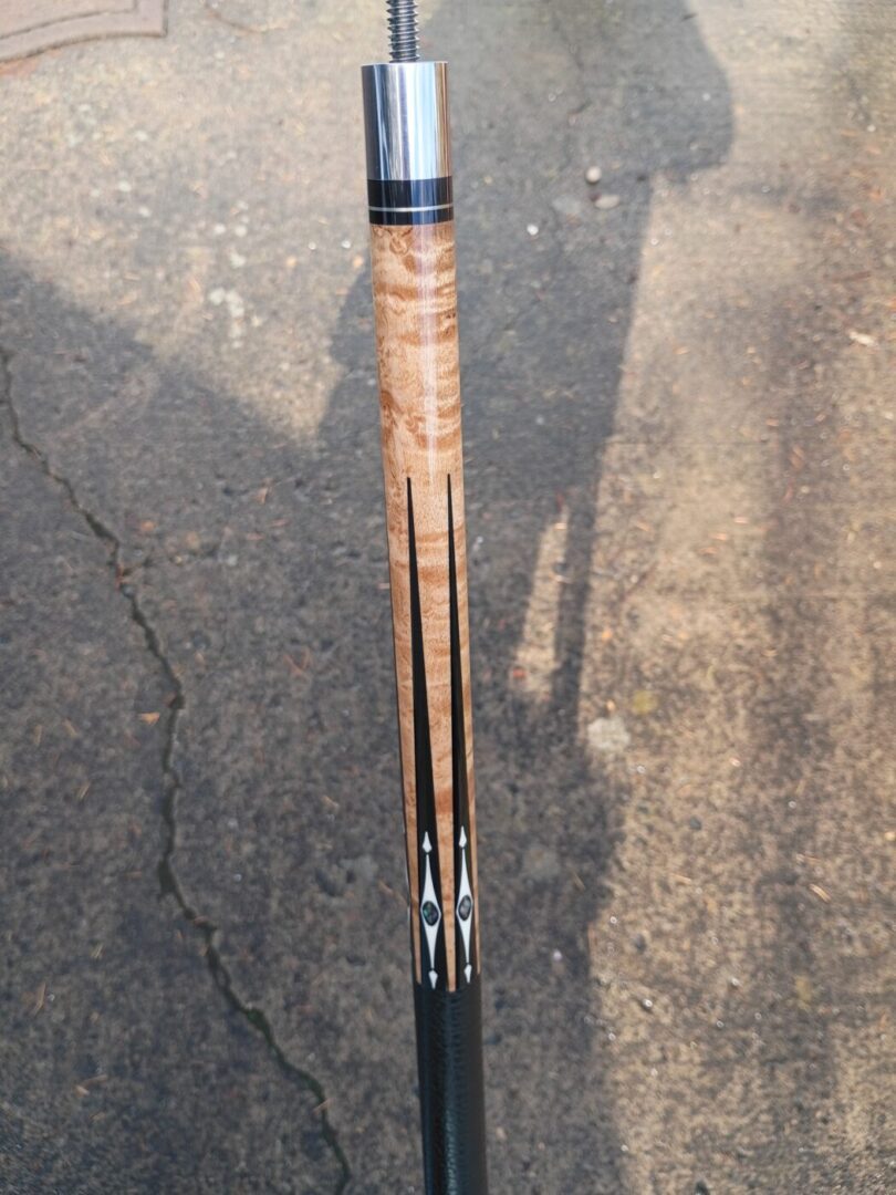 Schon Custom Cue – Six Points, Birdseye Maple & Mother-of-Pearl - Image 6