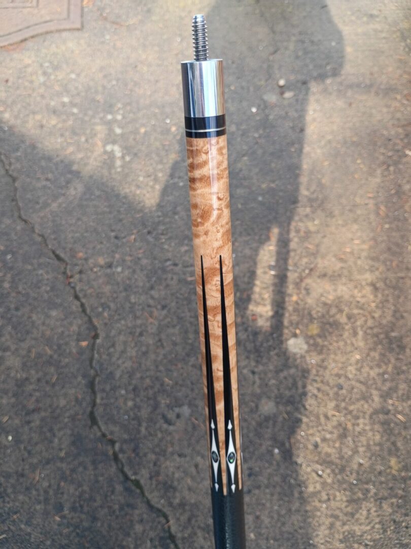 Schon Custom Cue – Six Points, Birdseye Maple & Mother-of-Pearl - Image 3