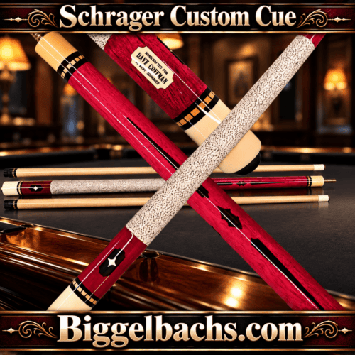 Burt Schrager Custom Pool Cue – Purpleheart, 4 Floating Points